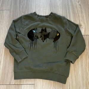 Toddler 3/4T Khaki green Batman crew neck sweatshirt
